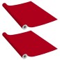 Möbelfolien Selbstklebend 2 Stk. Rot 500x90 cm PVC Möbelfolien Selbstklebend 2 Stk. Rot 500x90 cm PVC