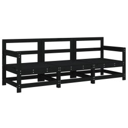 vidaXL 3-tlg. Garten-Lounge-Set Schwarz Massivholz Kiefer