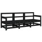 vidaXL 3-tlg. Garten-Lounge-Set Schwarz Massivholz Kiefer vidaXL 3-tlg. Garten-Lounge-Set Schwarz Massivholz Kiefer