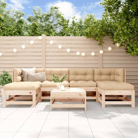 vidaXL 7-tlg. Garten-Lounge-Set Massivholz Kiefer