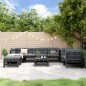 vidaXL 9-tlg. Garten-Lounge-Set Schwarz Massivholz Kiefer vidaXL 9-tlg. Garten-Lounge-Set Schwarz Massivholz Kiefer