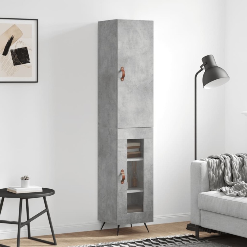 Highboard Betongrau 34,5x34x180 cm Holzwerkstoff Highboard Betongrau 34,5x34x180 cm Holzwerkstoff