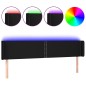 vidaXL LED Kopfteil Schwarz 163x16x78/88 cm Stoff