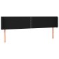 vidaXL LED Kopfteil Schwarz 163x16x78/88 cm Stoff