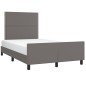vidaXL Bettgestell mit Kopfteil Grau 120x200 cm Kunstleder vidaXL Bettgestell mit Kopfteil Grau 120x200 cm Kunstleder