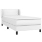 vidaXL Boxspringbett mit Matratze Weiß 90x190 cm Kunstleder vidaXL Boxspringbett mit Matratze Weiß 90x190 cm Kunstleder