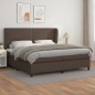 vidaXL Boxspringbett mit Matratze Braun 200x200 cm Kunstleder vidaXL Boxspringbett mit Matratze Braun 200x200 cm Kunstleder