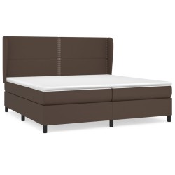 vidaXL Boxspringbett mit Matratze Braun 200x200 cm Kunstleder
