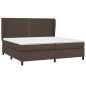 vidaXL Boxspringbett mit Matratze Braun 200x200 cm Kunstleder vidaXL Boxspringbett mit Matratze Braun 200x200 cm Kunstleder