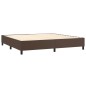 vidaXL Boxspringbett mit Matratze Braun 200x200 cm Kunstleder vidaXL Boxspringbett mit Matratze Braun 200x200 cm Kunstleder