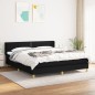 vidaXL Boxspringbett mit Matratze Schwarz 160x200 cm Stoff vidaXL Boxspringbett mit Matratze Schwarz 160x200 cm Stoff