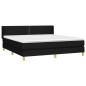 vidaXL Boxspringbett mit Matratze Schwarz 160x200 cm Stoff vidaXL Boxspringbett mit Matratze Schwarz 160x200 cm Stoff