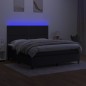 vidaXL Boxspringbett mit Matratze & LED Schwarz 160x200 cm Stoff vidaXL Boxspringbett mit Matratze & LED Schwarz 160x200 cm Stoff