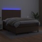 vidaXL Boxspringbett mit Matratze & LED Braun 140x190 cm Kunstleder vidaXL Boxspringbett mit Matratze & LED Braun 140x190 cm Kunstleder