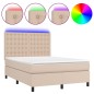 vidaXL Boxspringbett mit Matratze & LED Cappuccino-Braun 140x190cm vidaXL Boxspringbett mit Matratze & LED Cappuccino-Braun 140x190cm
