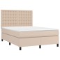 vidaXL Boxspringbett mit Matratze & LED Cappuccino-Braun 140x190cm vidaXL Boxspringbett mit Matratze & LED Cappuccino-Braun 140x190cm