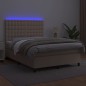 vidaXL Boxspringbett mit Matratze & LED Cappuccino-Braun 140x190cm vidaXL Boxspringbett mit Matratze & LED Cappuccino-Braun 140x190cm