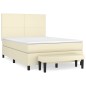 vidaXL Boxspringbett mit Matratze Creme 140x190 cm Kunstleder vidaXL Boxspringbett mit Matratze Creme 140x190 cm Kunstleder