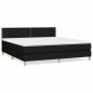 vidaXL Boxspringbett mit Matratze Schwarz 160x200 cm Stoff vidaXL Boxspringbett mit Matratze Schwarz 160x200 cm Stoff