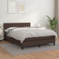 vidaXL Boxspringbett mit Matratze Braun 140x190 cm Kunstleder vidaXL Boxspringbett mit Matratze Braun 140x190 cm Kunstleder