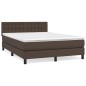 vidaXL Boxspringbett mit Matratze Braun 140x190 cm Kunstleder vidaXL Boxspringbett mit Matratze Braun 140x190 cm Kunstleder