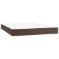 vidaXL Boxspringbett mit Matratze Braun 140x190 cm Kunstleder vidaXL Boxspringbett mit Matratze Braun 140x190 cm Kunstleder