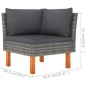 6-tlg. Garten-Lounge-Set mit Kissen Poly Rattan Grau 6-tlg. Garten-Lounge-Set mit Kissen Poly Rattan Grau