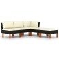 vidaXL 5-tlg. Garten-Lounge-Set mit Kissen Poly Rattan Schwarz vidaXL 5-tlg. Garten-Lounge-Set mit Kissen Poly Rattan Schwarz