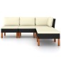 vidaXL 5-tlg. Garten-Lounge-Set mit Kissen Poly Rattan Schwarz vidaXL 5-tlg. Garten-Lounge-Set mit Kissen Poly Rattan Schwarz