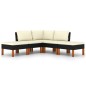 vidaXL 5-tlg. Garten-Lounge-Set mit Kissen Poly Rattan Schwarz vidaXL 5-tlg. Garten-Lounge-Set mit Kissen Poly Rattan Schwarz