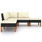 vidaXL 5-tlg. Garten-Lounge-Set mit Kissen Poly Rattan Schwarz vidaXL 5-tlg. Garten-Lounge-Set mit Kissen Poly Rattan Schwarz