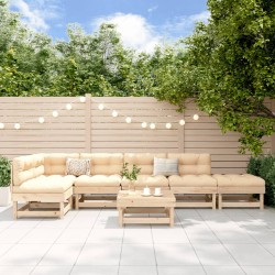 vidaXL 7-tlg. Garten-Lounge-Set Massivholz Kiefer