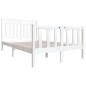 vidaXL Massivholzbett Weiß 135x190 cm vidaXL Massivholzbett Weiß 135x190 cm