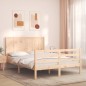 vidaXL Massivholzbett mit Kopfteil 140x200 cm