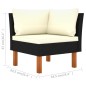 5-tlg. Garten-Lounge-Set mit Kissen Poly Rattan Schwarz 5-tlg. Garten-Lounge-Set mit Kissen Poly Rattan Schwarz