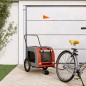 vidaXL Fahrradanhänger Hunde Orange und Grau Oxford-Gewebe und Eisen vidaXL Fahrradanhänger Hunde Orange und Grau Oxford-Gewebe und Eisen