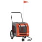 vidaXL Fahrradanhänger Hunde Orange und Grau Oxford-Gewebe und Eisen vidaXL Fahrradanhänger Hunde Orange und Grau Oxford-Gewebe und Eisen