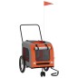 vidaXL Fahrradanhänger Hunde Orange und Grau Oxford-Gewebe und Eisen vidaXL Fahrradanhänger Hunde Orange und Grau Oxford-Gewebe und Eisen