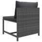 7-tlg. Garten-Lounge-Set mit Kissen Poly Rattan Grau 7-tlg. Garten-Lounge-Set mit Kissen Poly Rattan Grau