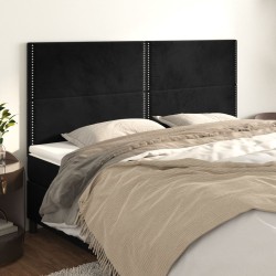 vidaXL Kopfteile 4 Stk. Schwarz 80x5x78/88 cm Samt