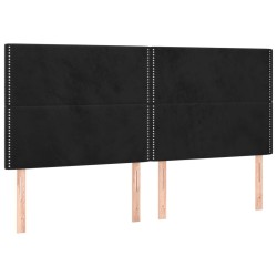 vidaXL Kopfteile 4 Stk. Schwarz 80x5x78/88 cm Samt