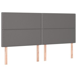 vidaXL Kopfteile 4 Stk. Grau 100x5x78/88 cm Kunstleder