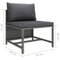 7-tlg. Garten-Lounge-Set mit Kissen Poly Rattan Grau 7-tlg. Garten-Lounge-Set mit Kissen Poly Rattan Grau