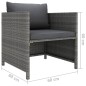 7-tlg. Garten-Lounge-Set mit Kissen Poly Rattan Grau 7-tlg. Garten-Lounge-Set mit Kissen Poly Rattan Grau