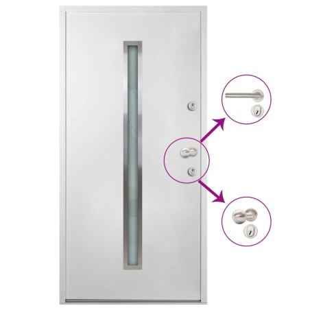 vidaXL Haustür Aluminium Weiß 110x207,5 cm