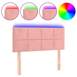 vidaXL LED Kopfteil Rosa 80x5x78/88 cm Samt