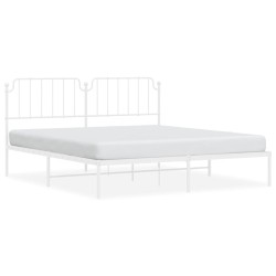 vidaXL Bettgestell mit Kopfteil Metall Weiß 180x200 cm
