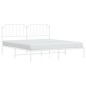 vidaXL Bettgestell mit Kopfteil Metall Weiß 180x200 cm vidaXL Bettgestell mit Kopfteil Metall Weiß 180x200 cm