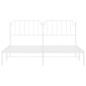 vidaXL Bettgestell mit Kopfteil Metall Weiß 180x200 cm vidaXL Bettgestell mit Kopfteil Metall Weiß 180x200 cm