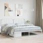 vidaXL Bettgestell mit Kopfteil Metall Weiß 193x203 cm vidaXL Bettgestell mit Kopfteil Metall Weiß 193x203 cm